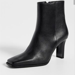 STAUD Hendrix Sleek Black Ankle Heeled Boots